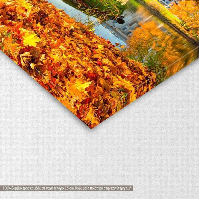 Canvas print Bench by the brook, detail