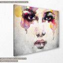 Canvas print Woman portrait watercolor, side