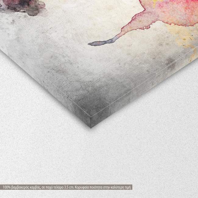 Canvas print Woman portrait watercolor, detail