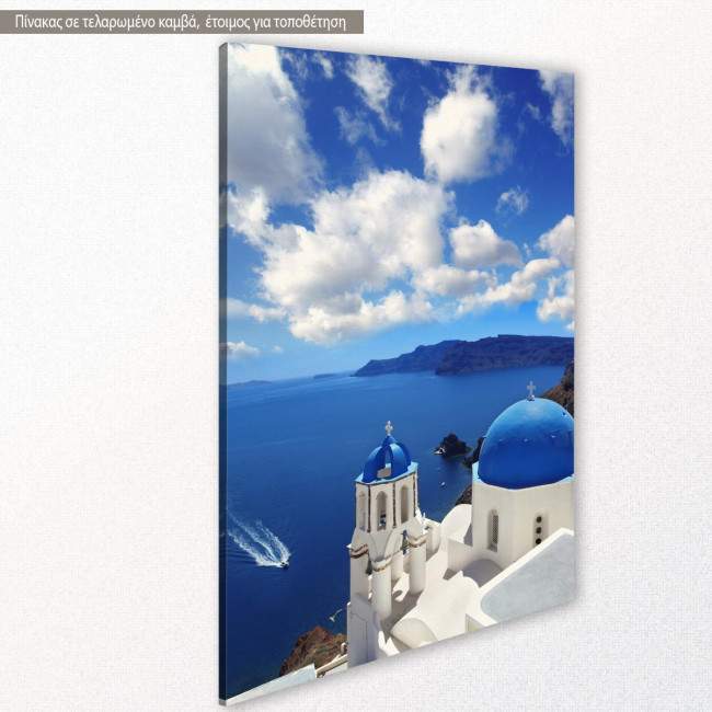 Canvas print Church at Oia, side