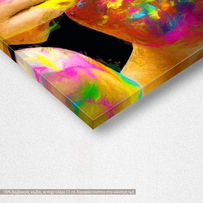 Πίνακας σε καμβά Colorful painted face Καμβάς τελαρωμένος