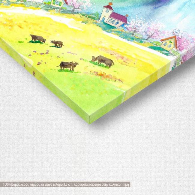 Canvas print Girl on swing, detail