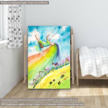 Canvas print Girl on swing