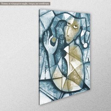 Expressive oil painting with woman figure canvas print View 1 2