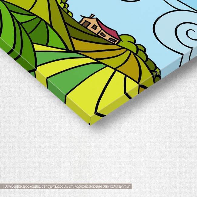 Canvas print Countryside drawing, detail