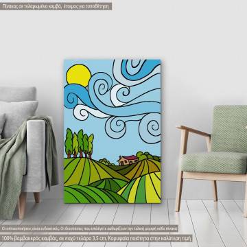 Canvas print Countryside drawing