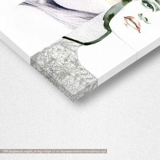 Πίνακας σε καμβά, Beautiful faces, λεπτομέρεια