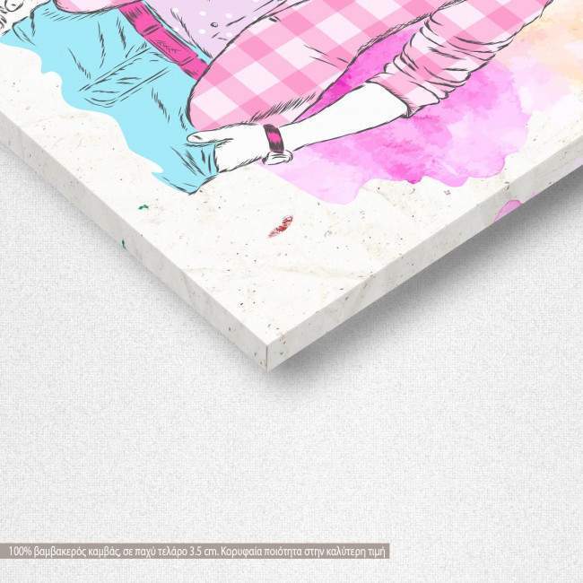 Canvas print Pitbull hipster, detail