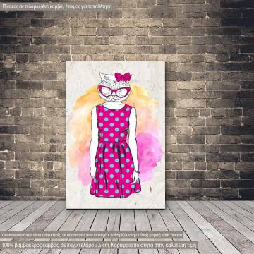 Canvas print Cat hipster