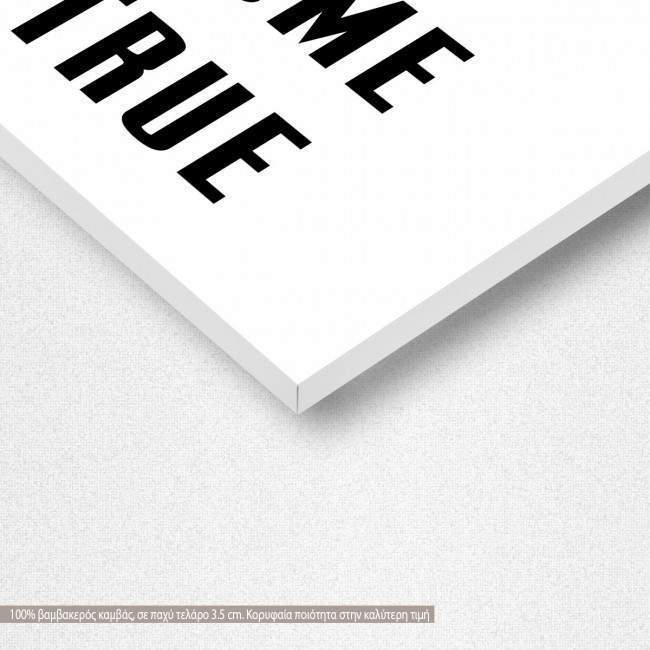 Canvas print  Think positively black, detail