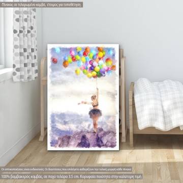 Canvas print Dancer with balloons painting