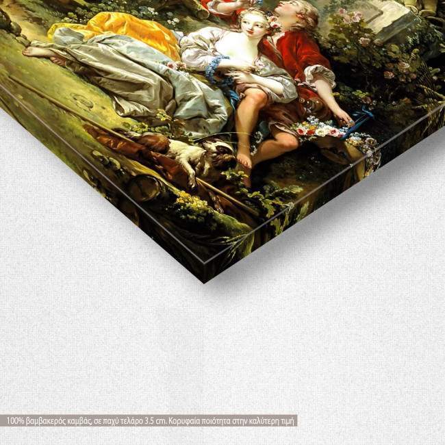 Πίνακας ζωγραφικής, Lovers in a park, Boucher F, αντίγραφο σε καμβά, λεπτομέρεια