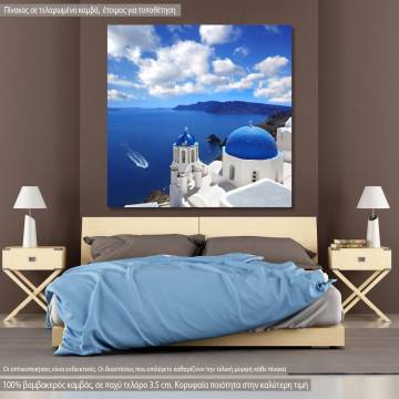 Canvas print Santorini, church at Oia