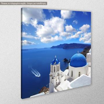 Canvas print Santorini, church at Oia 2