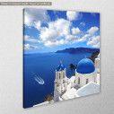 Canvas print Santorini, church at Oia, side