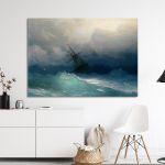 Canvas print Ship on stormy seas, Aivazovsky I.