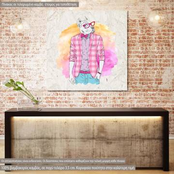 Canvas print Pitbull hipster
