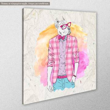 Canvas print Pitbull hipster 2