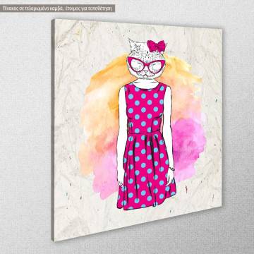 Canvas print Cat hipster 2