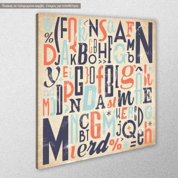 Πίνακας σε καμβά Typography IV 2