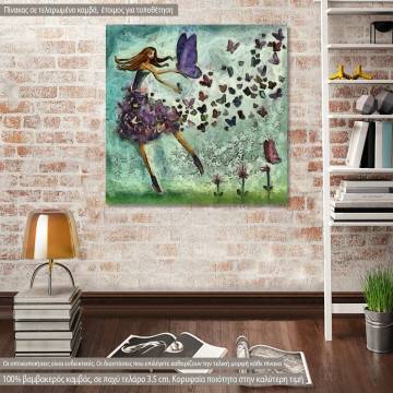Canvas print Butterfly girl