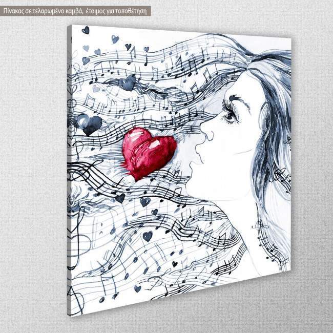 Canvas print Love song, side