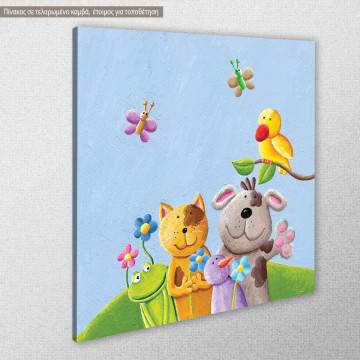Πίνακας παιδικός σε καμβά Happy animals 2