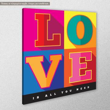 Πίνακας σε καμβά Love is all you need 2