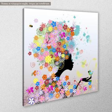 Πίνακας σε καμβά Flower fashion girl 2