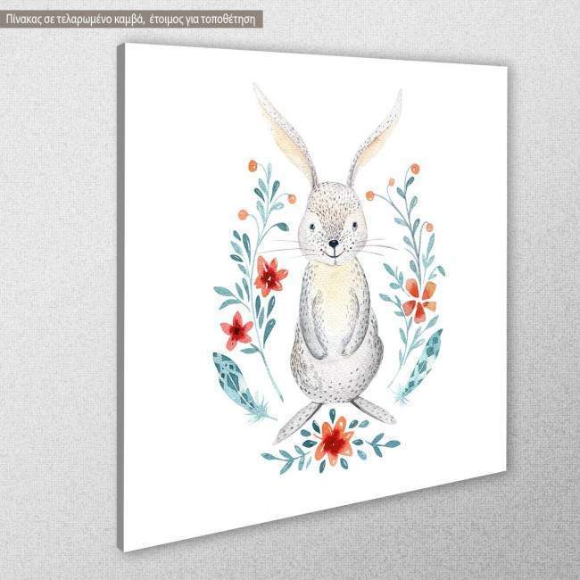 Πίνακας παιδικός σε καμβά, Baby rabbit, κοντινό