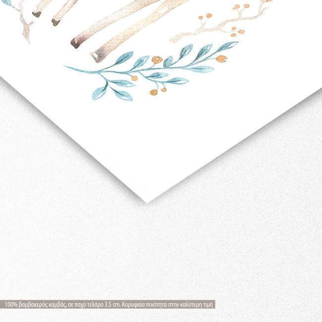 Πίνακας παιδικός σε καμβά, Baby deer, λεπτομέρεια