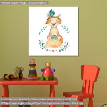 Πίνακας παιδικός σε καμβά Baby fox