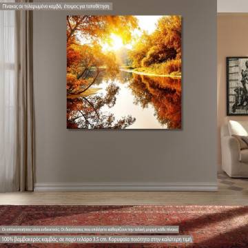 Canvas printRiver in a autumn forest