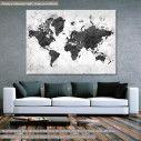 Canvas print Retro map grayscale