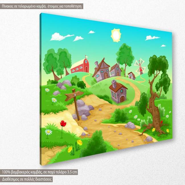 Kids canvas print , The village, side