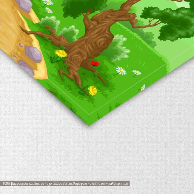 Kids canvas print , The village, detail