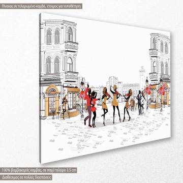 Πίνακας σε καμβά Female musicians with dancers 2