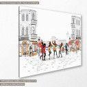 Canvas print Female musicians with dancers, side