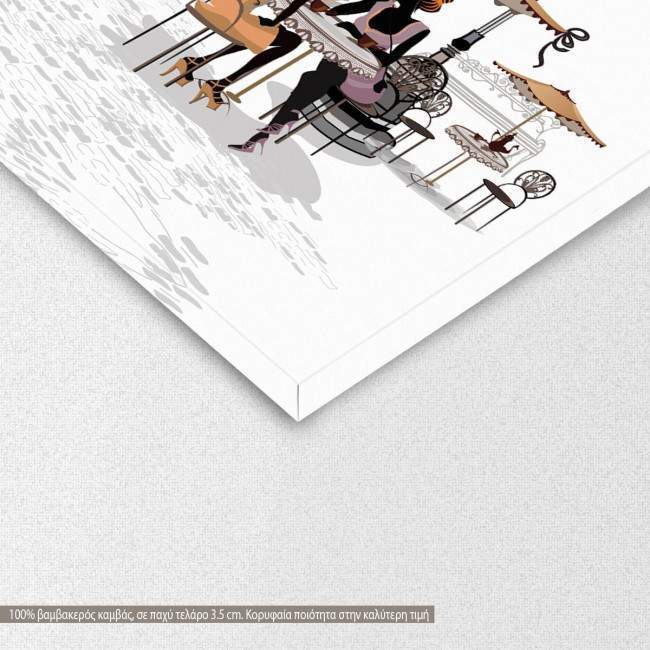 Canvas print Musician in front of cafe, detail