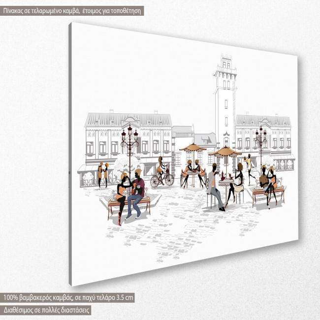 Canvas print Retro city, side