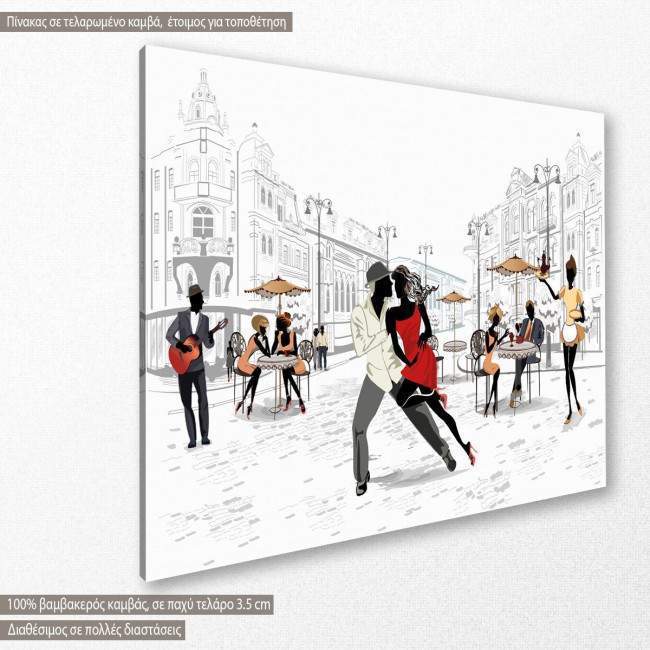 Canvas print Salsa in the street, side