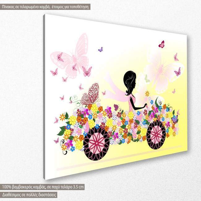 Πίνακας σε καμβά Girl with a flower car, κοντινό