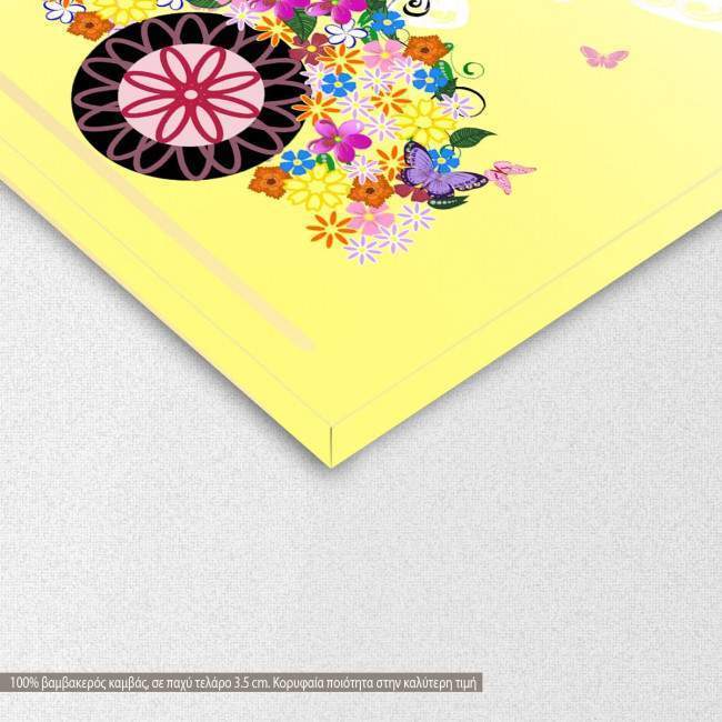 Canvas printGirl with a flower car, detail