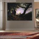 Canvas print  Man and woman contemplating the moon, Caspar D. F