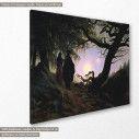 Canvas print  Man and woman contemplating the moon, Caspar D. F, side