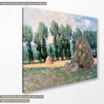 Πίνακας ζωγραφικής Haystacks, Monet C, αντίγραφο σε καμβά 2