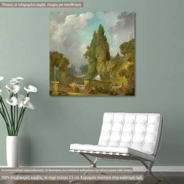 Πίνακας ζωγραφικής  Blindman's buff, Fragonard J. H, αντίγραφο σε καμβά