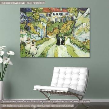 Canvas print  Village street and stairs, van Gogh V