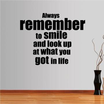 Αυτοκόλλητο τοίχου φράσεις. Always remember to smile...