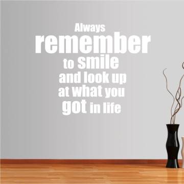 Αυτοκόλλητο τοίχου φράσεις. Always remember to smile... 2